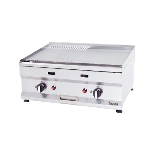 Contender Premium Griddle 700mm Gas - Half Ribbed