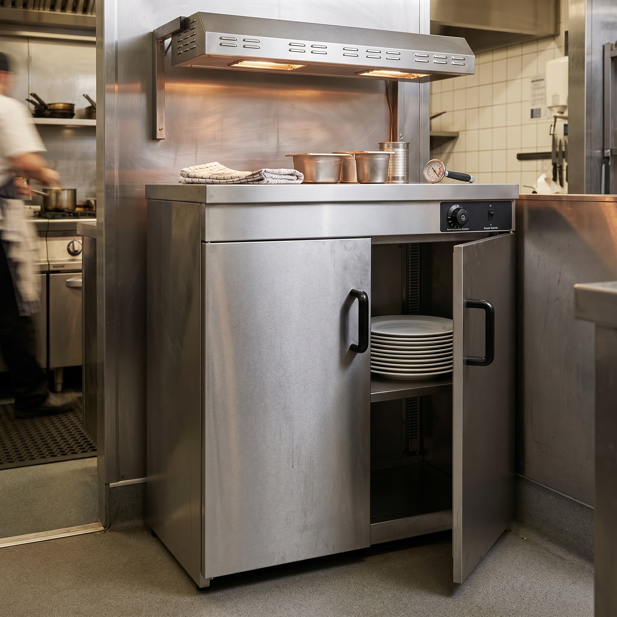 Contender 1000mm Electric Hot Cupboard – Double Door Holds Up to 160 Plates