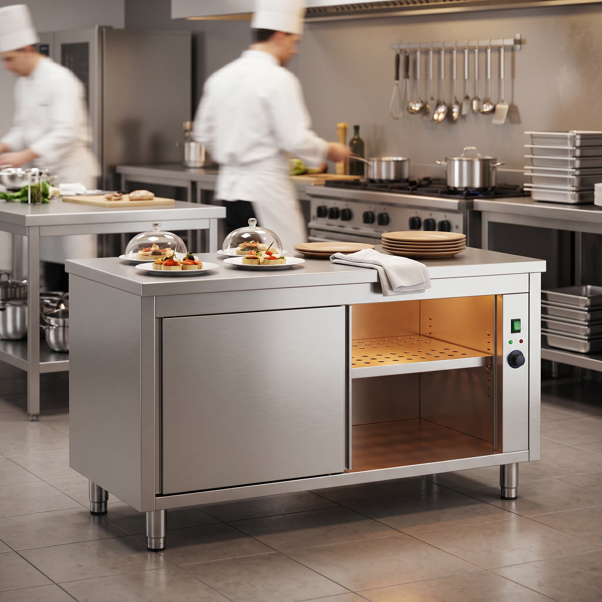 Quattro 1000mm Electric Hot Cupboard – Stainless Steel Plate Warmer