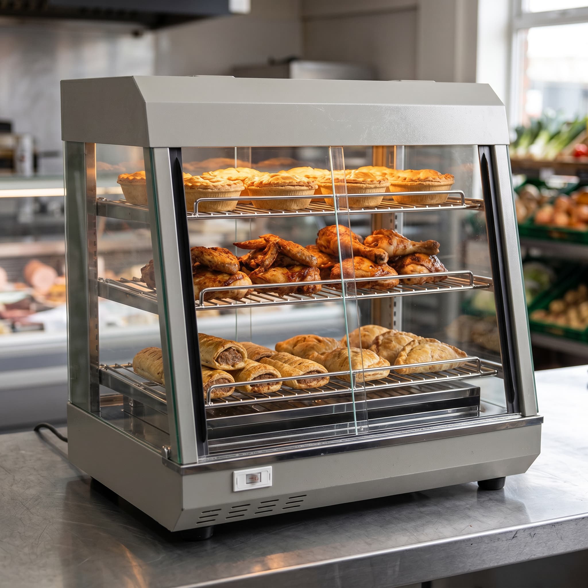 Contender Deli 1 Heated Display – 600mm Wide, 3 Shelf Hot Food Display