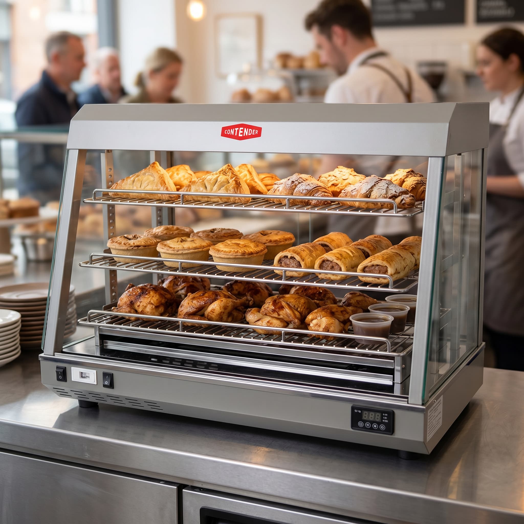 Contender Deli 2 Heated Display – 900mm Wide, 3 Shelf with Humidity Tray