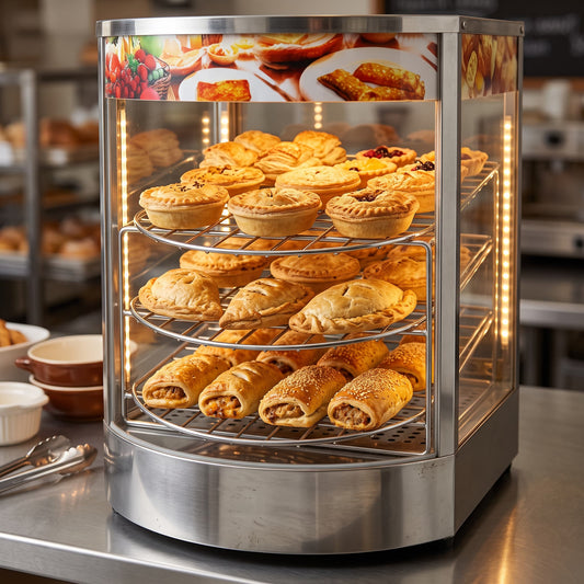 Contender SW1P Slimline Curved Glass Heated Countertop Display – Compact Food Presentation