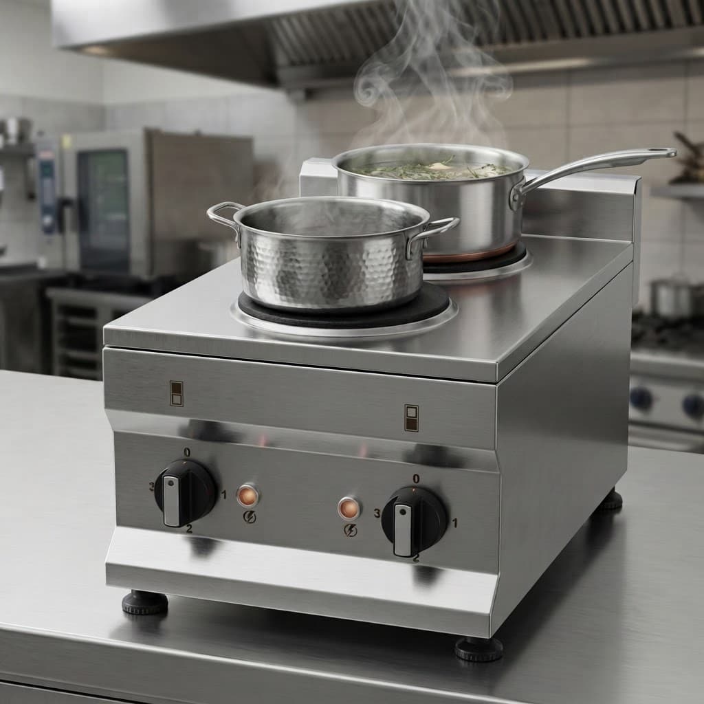 Contender Premium 2 Zone Electric Hot Plate – 3kW Countertop Power for Compact Kitchens