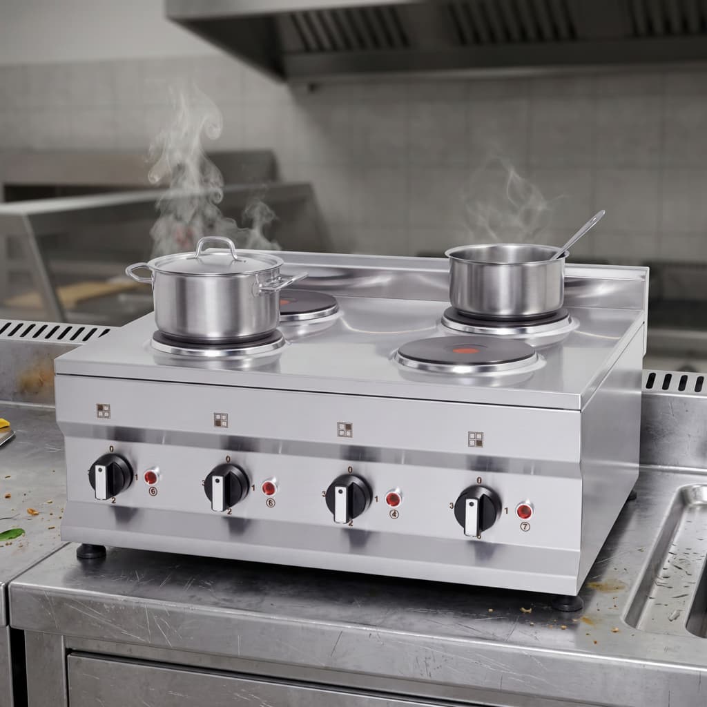Contender Premium 4 Zone Electric Hot Plate – 6kW Countertop Power for High-Demand Kitchens