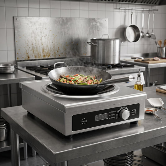 Contender 3kW Heavy Duty Induction Wok Hob – Deep Bowl Cooking & Rapid Heat Response