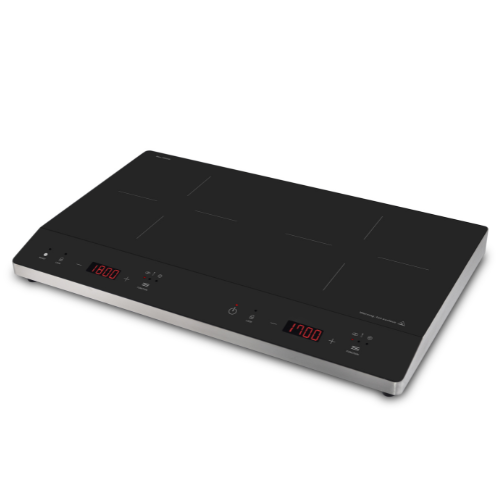 Contender 3kW Double Induction Hob – Two Independent Zones – Touch Control with Safety Lock
