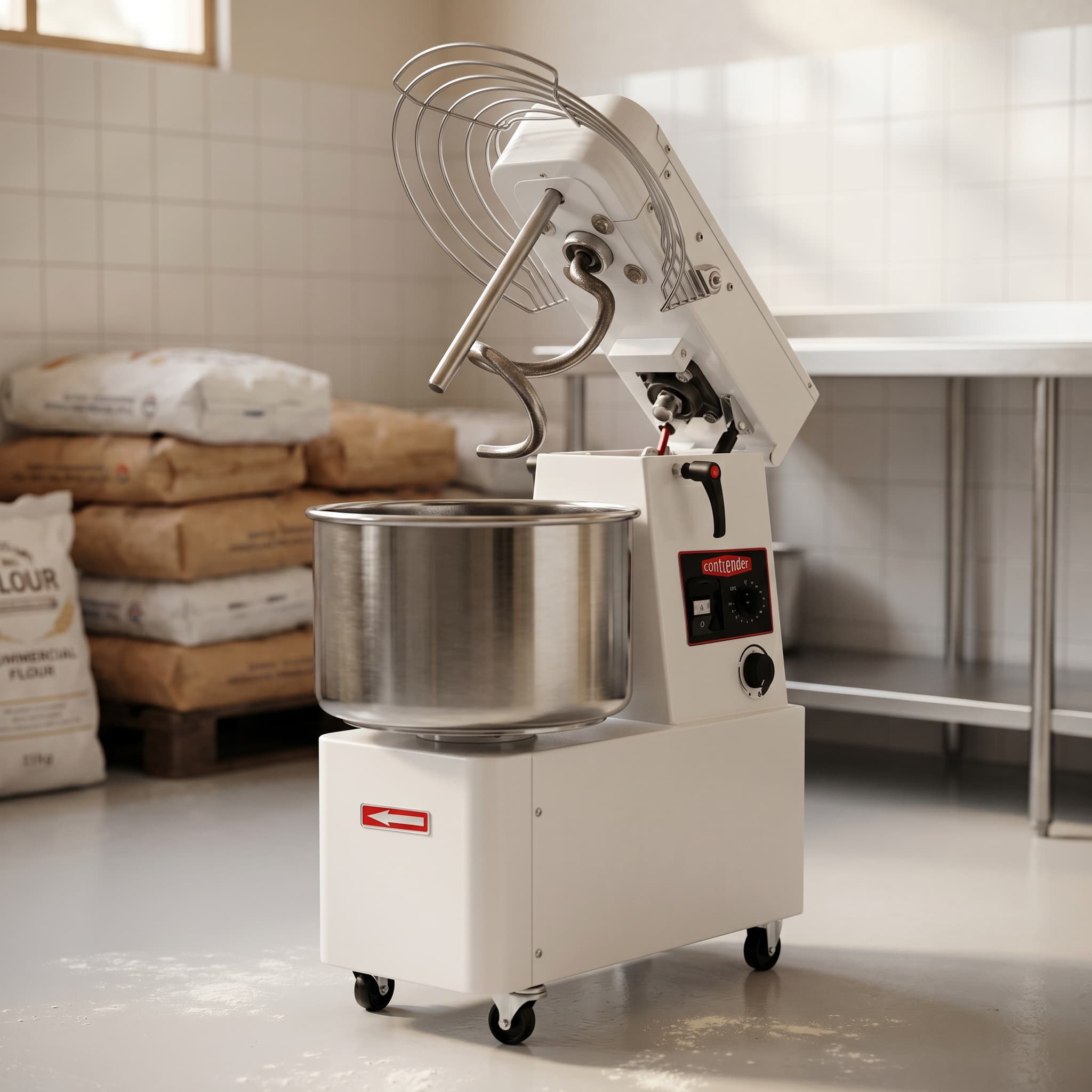 Contender 48L Spiral Dough Mixer (40kg, 13A, Removable Bowl & Lift-Up Lid) – Reliable High-Volume Dough Production