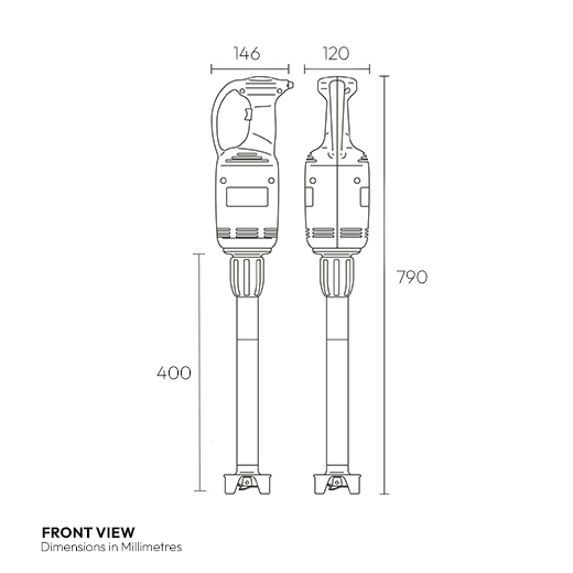 Contender 400mm Commercial Hand Stick Blender - Variable Speed