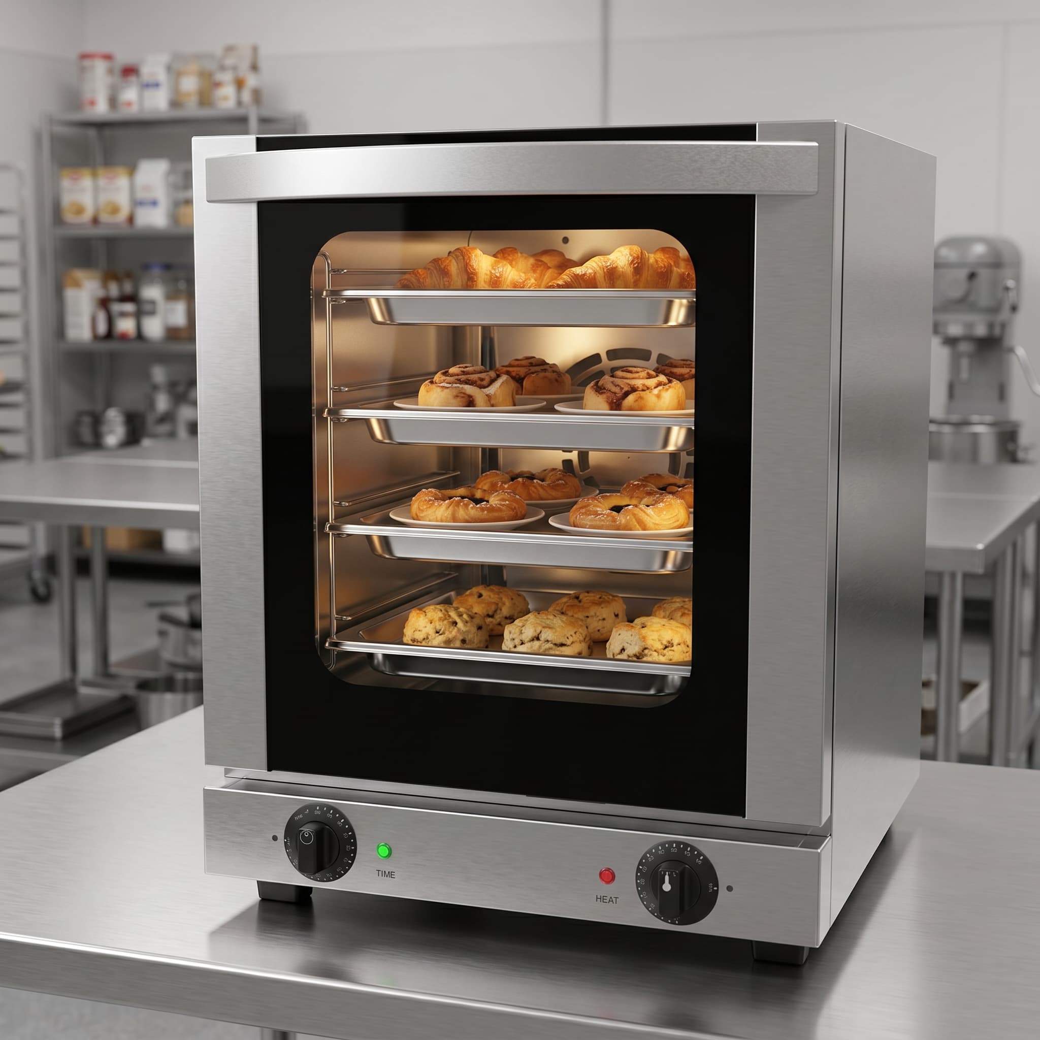 Contender 35L Compact Convection Oven – Fan-Assisted Even Heat & 4-Plate Baking Capacity