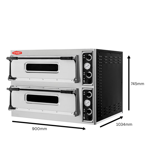 Contender Twin Deck Pizza Oven (8 × 13", Single Phase) – High-Output Pizza Cooking