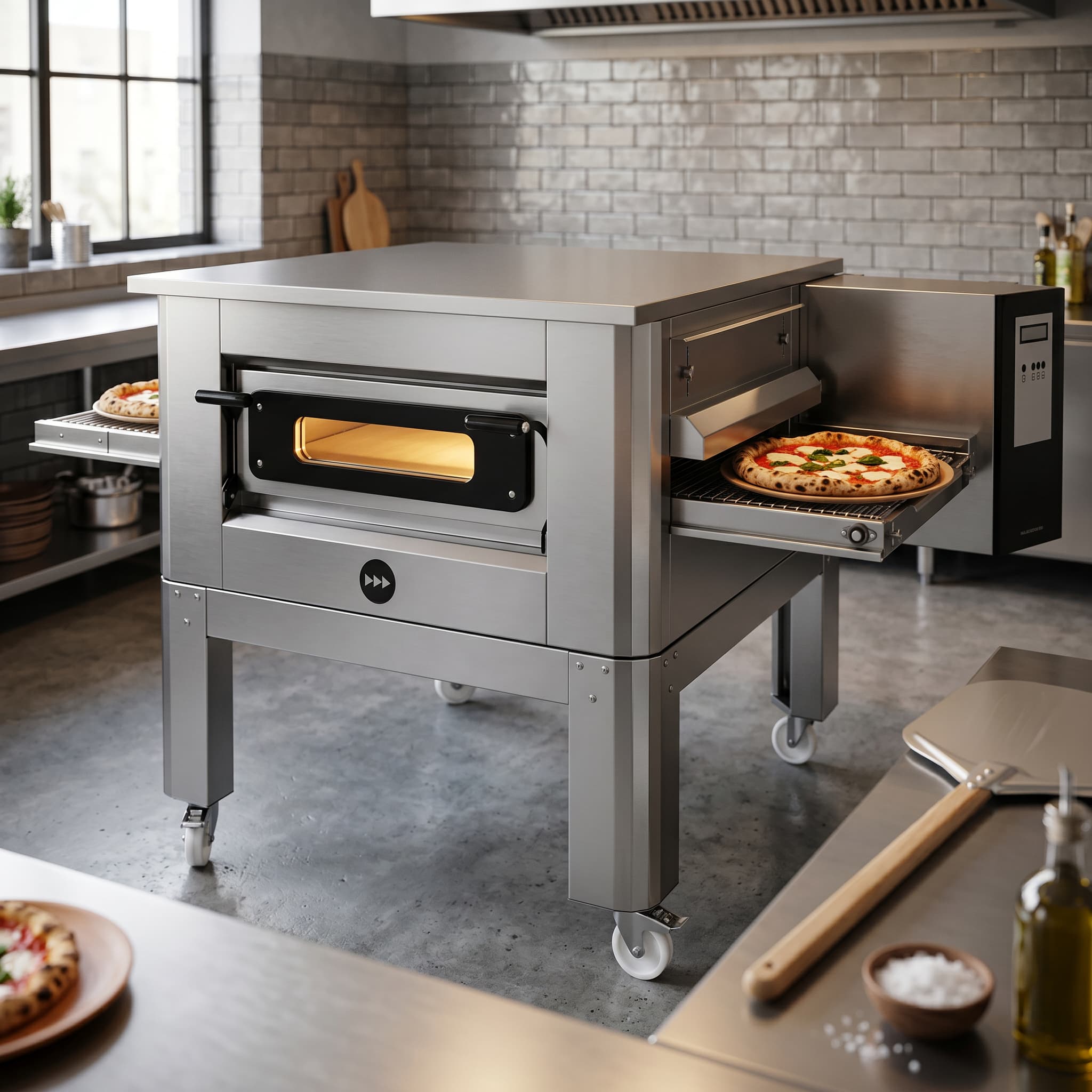 KINN 26" Belt Conveyor Pizza Oven C/65 (Electric) – 225 Pizzas/hr & Free Stand