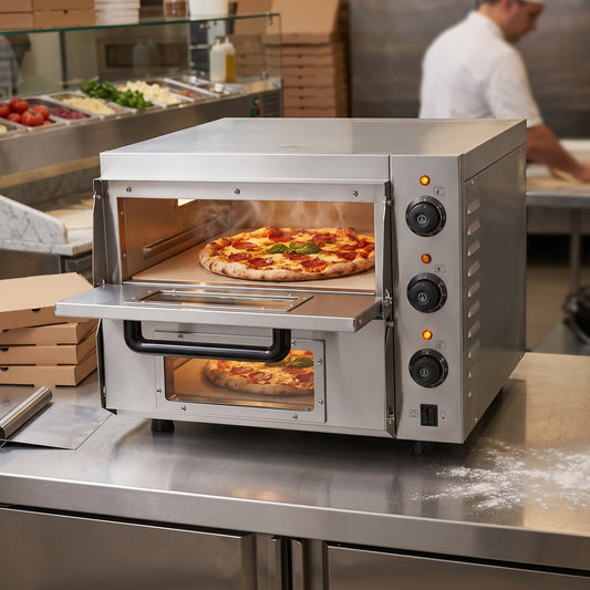 Contender Compact Twin Deck Pizza Oven (8 × 8", 13A) – Space-Saving Pizza Cooking