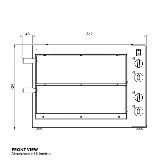 Contender Twin Deck Pizza Oven (1 x 14", 13A) - Ultimate tool for Pizza Cooking