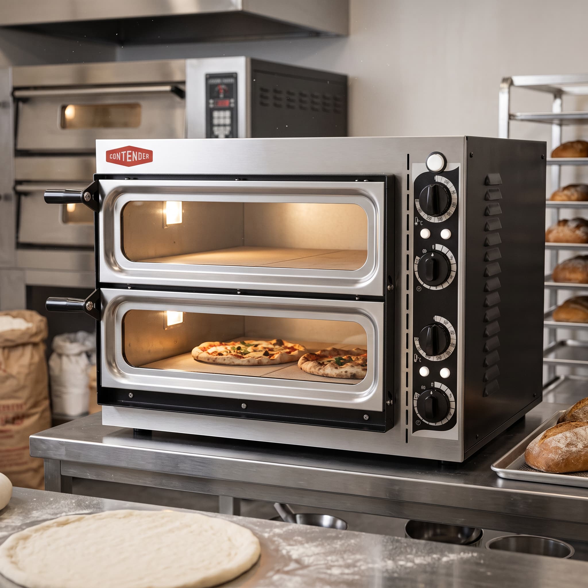 Contender Twin Deck Pizza Oven (1 x 14", 13A) - Ultimate tool for Pizza Cooking