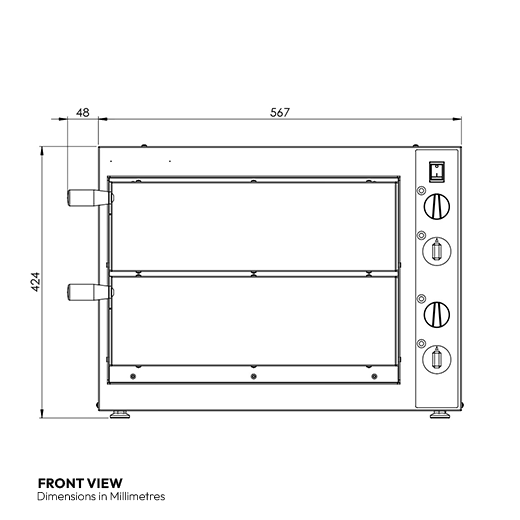 Contender Basic Twin Deck Pizza Oven (2 x 14", 13A) - Consistently Outstanding Pizza Production
