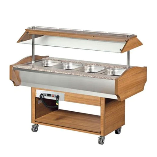 Arisco Heated Buffet Carvery 4 x 1-1 GN Size. Illuminated Sneeze Screen - Gantry