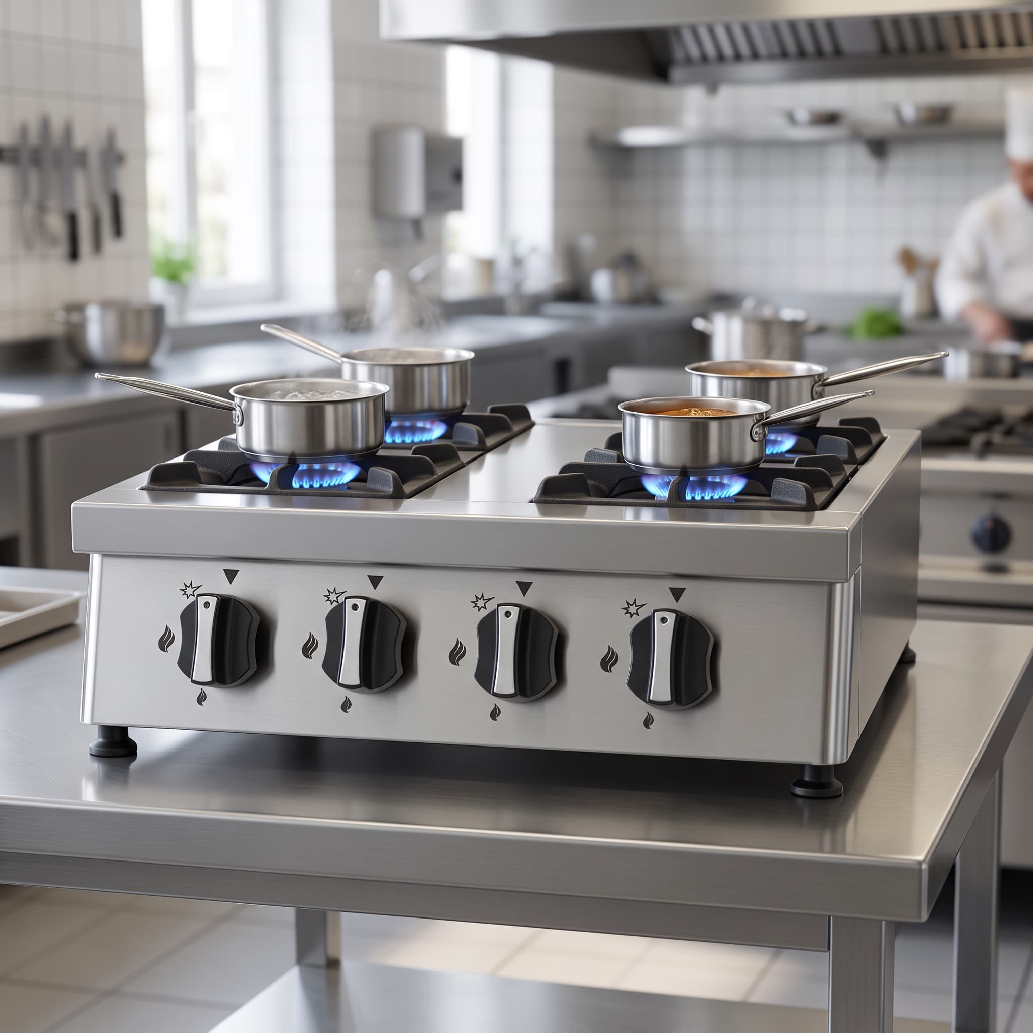 Contender Countertop 4 Zone Gas Boiling Ring – Compact Power for High-Volume Kitchens