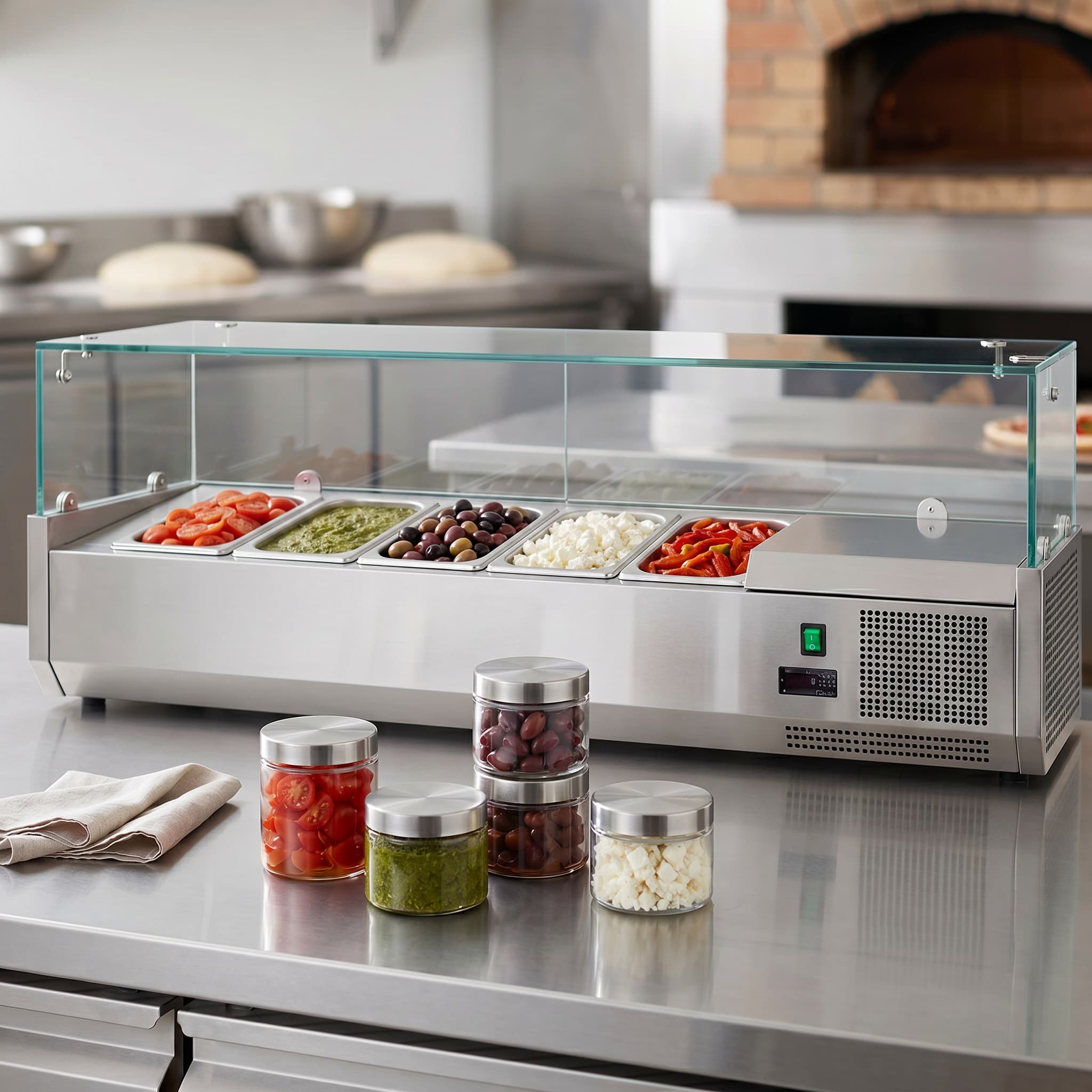 Contender 1200mm Wide Refrigerated Topping Unit – 5 x 1/4 GN Pan Capacity
