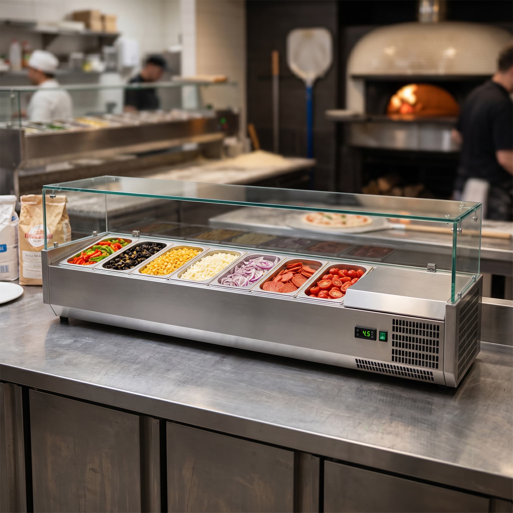 Contender 1500mm Wide Refrigerated Topping Unit VK150 - VRX1500 7 x 1-4 GN Pans
