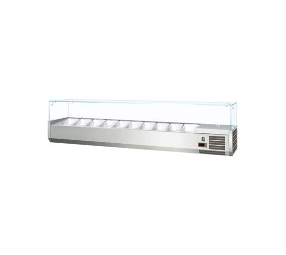 Contender 2000mm Wide Refrigerated Topping Unit – 10 x 1/4 GN Pan Capacity
