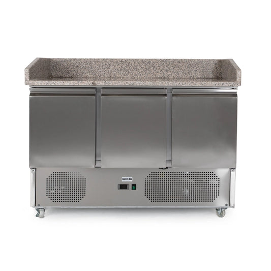Contender Granite Top 3 Door Refrigerated Pizza Prep Counter 370L Capacity