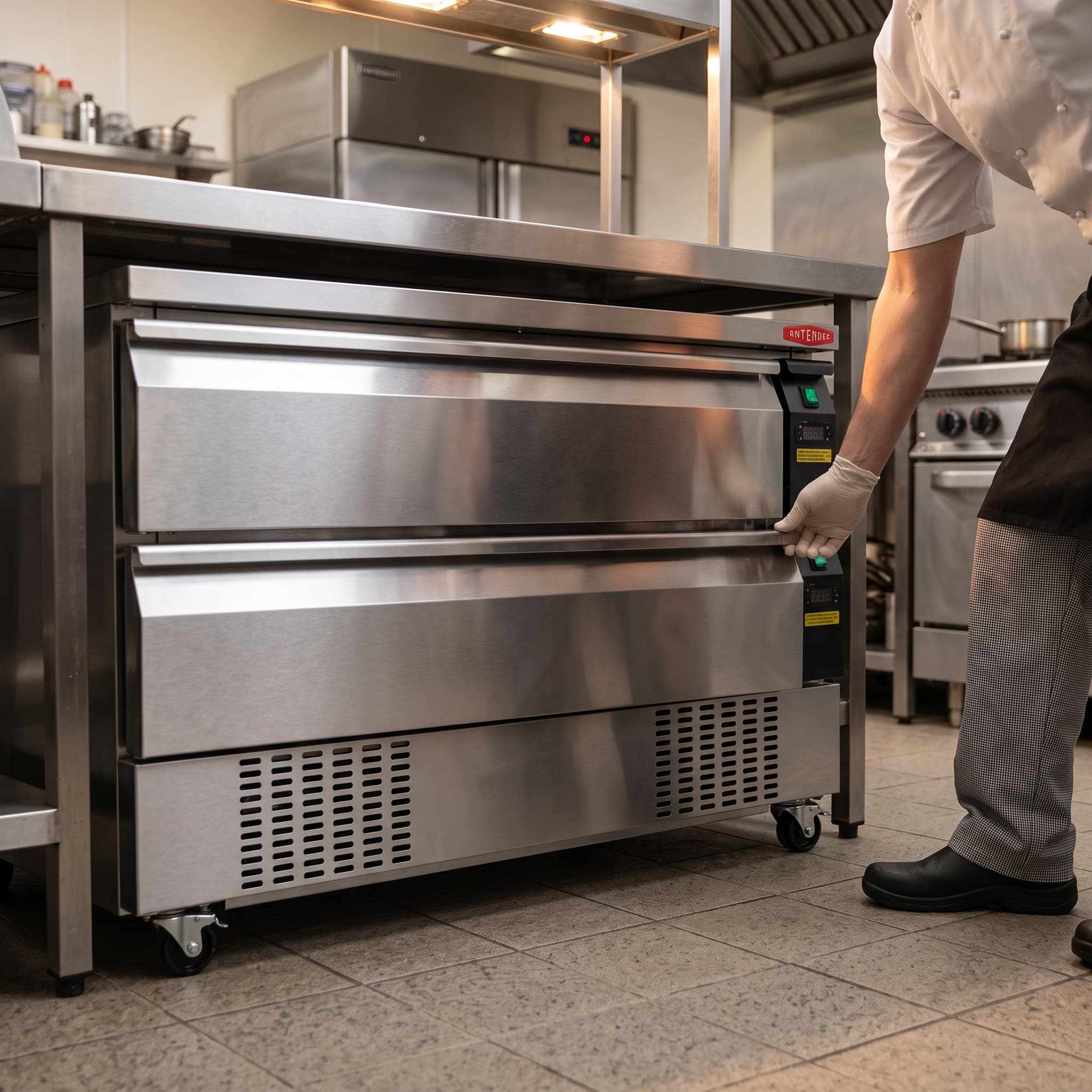 Contender Dual Temperature, 900L Double Drawer Fridge and Freezer - Durable Chilled Storage
