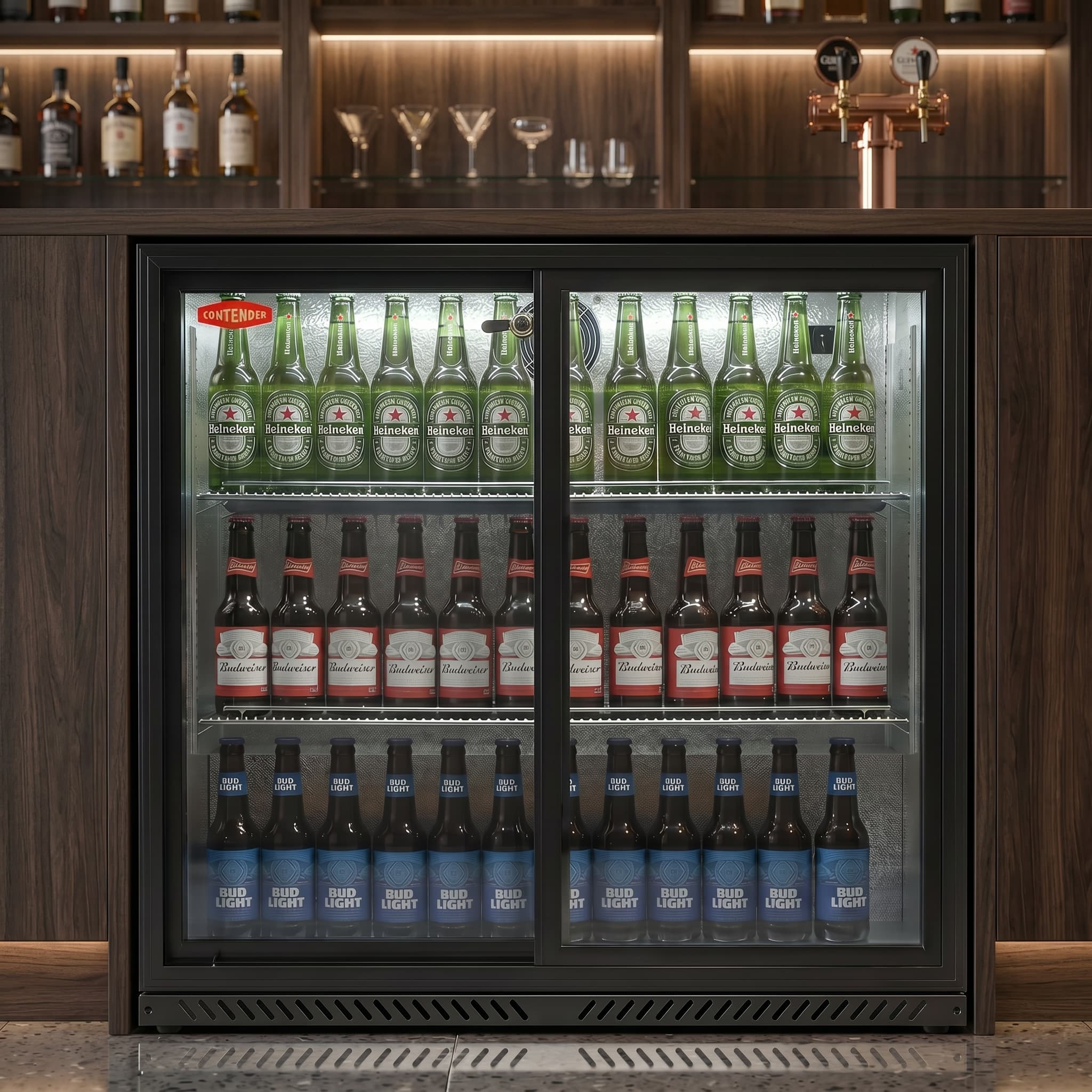 Contender 220L Double Door Bottle Cooler (Sliding Doors) – Reliable Chilled Drinks Storage