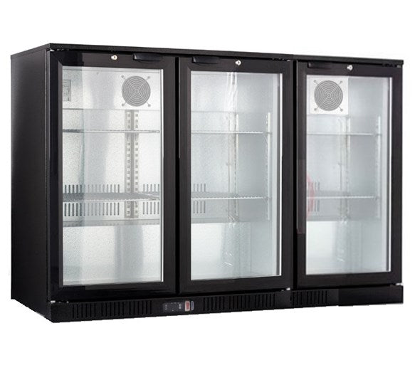 Contender Commercial 320L Hinged Triple Door Bottle Cooler