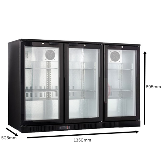 Contender 320L Triple Door Bottle Cooler (Hinged) – High-Capacity Chilled Drinks Storage