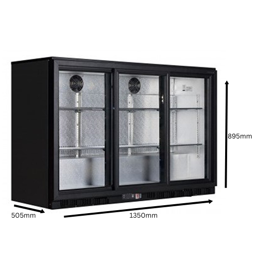 Contender 320L Triple Door Bottle Cooler (Sliding Doors) – High-Capacity Chilled Drinks Storage