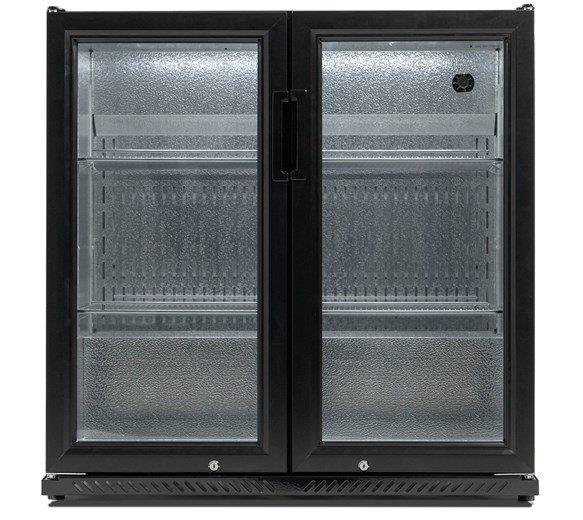 GRADED 2 - Premium Contender 216L Commercial Double Door Drinks Fridge - Hinged Doors