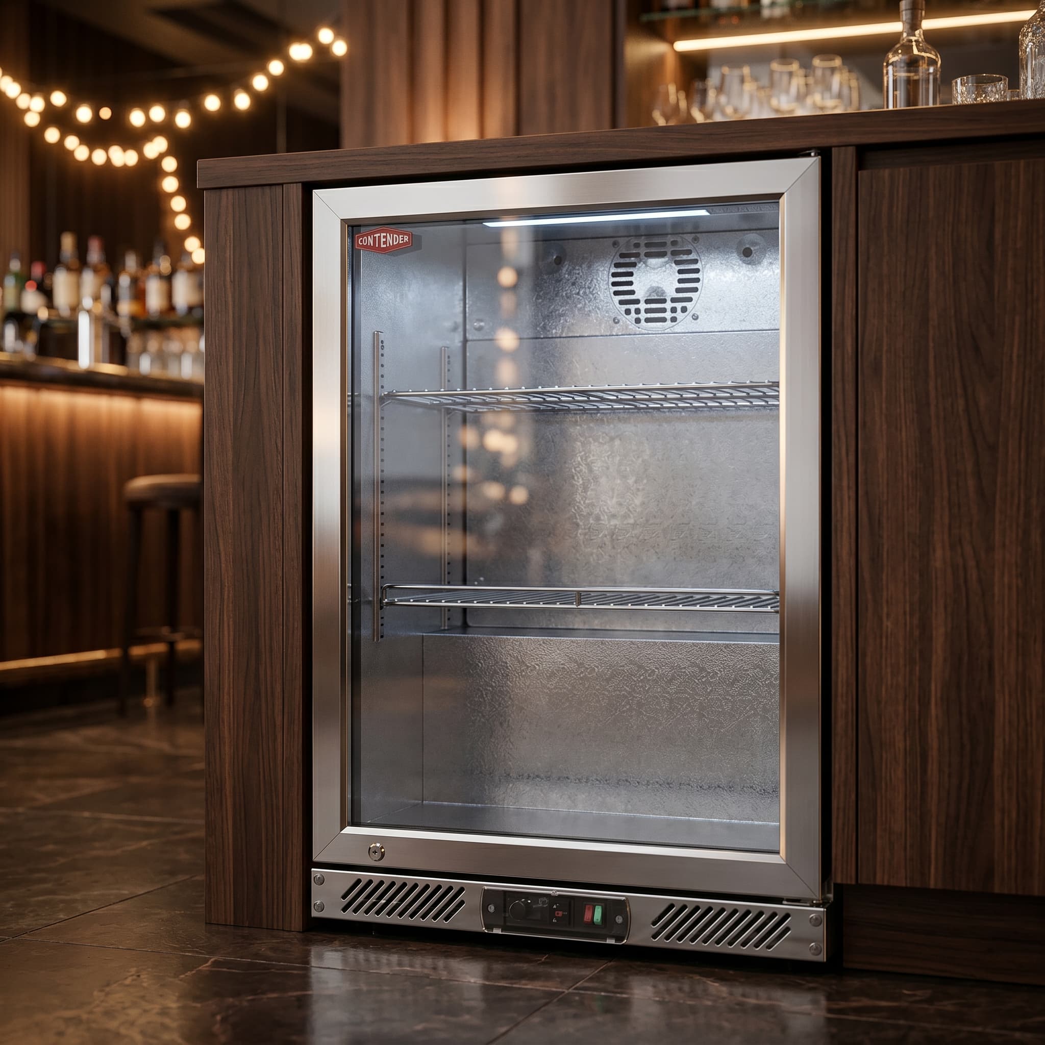 Contender 126L Single Door Bottle Cooler, Stainless Steel – Reliable Chilled Drinks Storage