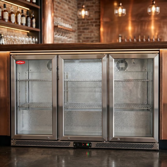 Contender 320L Triple Door Bottle Cooler (Hinged) – High-Capacity Chilled Drinks Storage