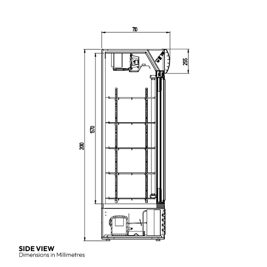 Contender 948L Commercial Double Glass Door Fridge - Sliding Doors