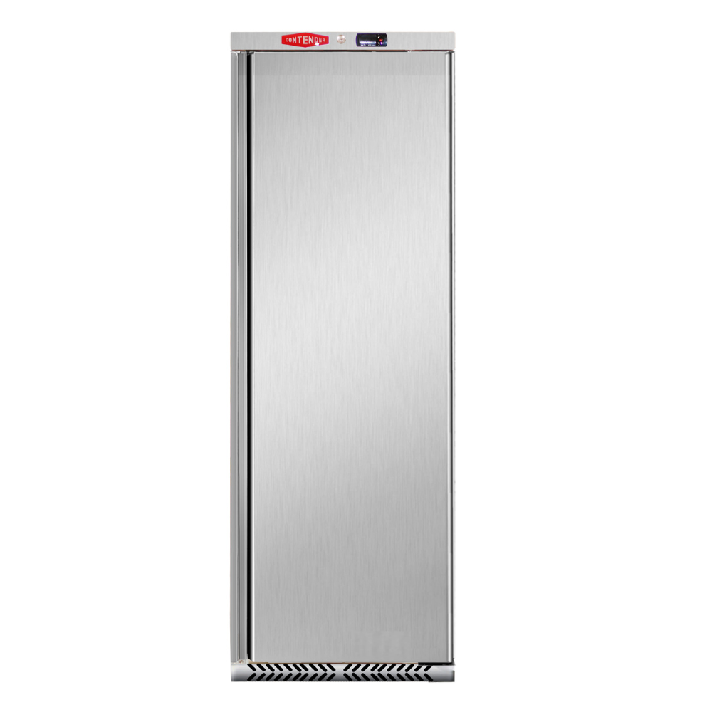 Contender Stainless Steel Single Door Upright Fridge | 400L, Ventilated – Durable Chilled Storage