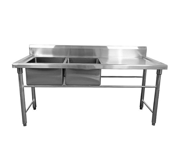 Quattro Stainless Steel Twin Bowl Sink | 1800mm, Left Hand Sink – Heavy-Duty Wash Station