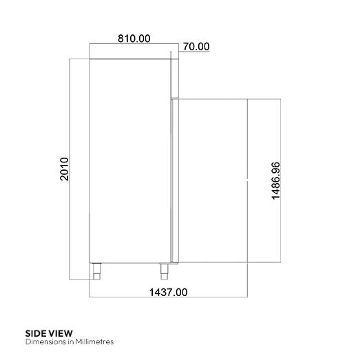 Contender 600 Litre Stainless Steel Single Door Catering Fridge - Fitted Castors