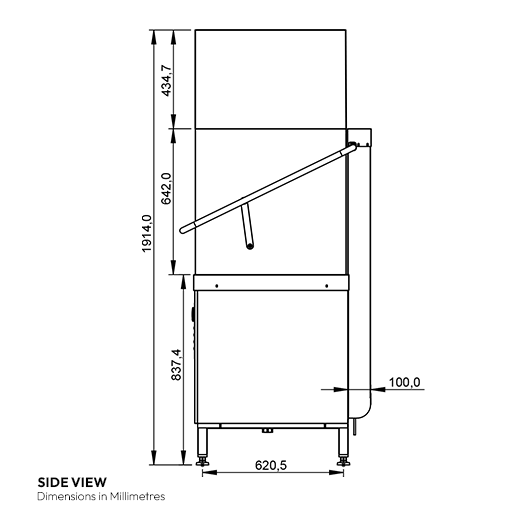 Contender Pass Through Hood Dishwasher - Single Phase