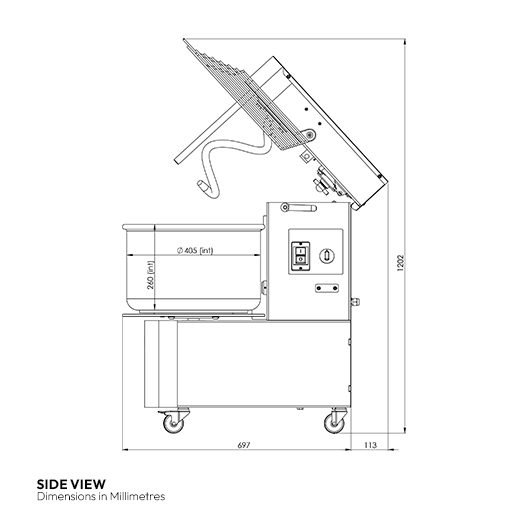 Contender H20 Twin Speed Dough Mixer Lift Up Lid & Removable 32 Litre 24kg Bowl
