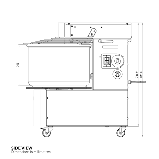 Contender H20 Twin Speed Spiral Dough Mixer 48Ltr/42kg - Lift Up Lid & Removable Bowl