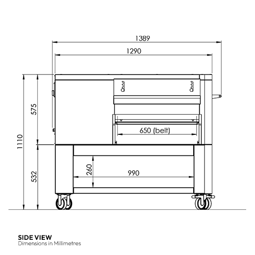 KINN 26" Belt Electric Conveyor Pizza Oven C/65 + Free Stand