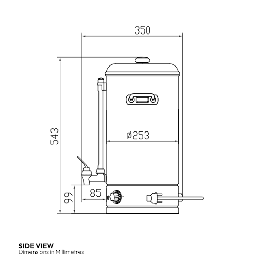 Quattro Manual Fill 20 Litre Hot Water Boiler