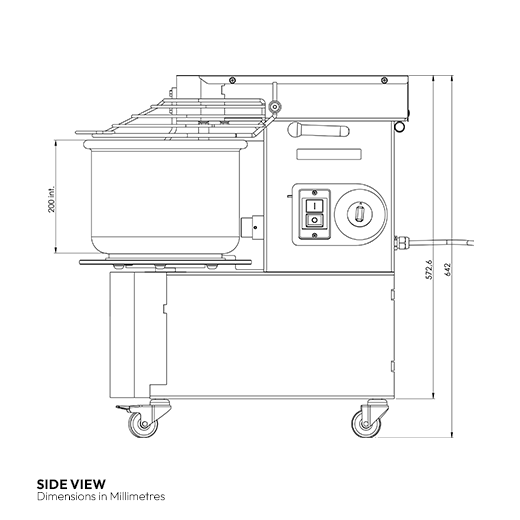 Contender Dough Mixer With Lift Up Lid & Removable 10 Litre - 8kg Bowl