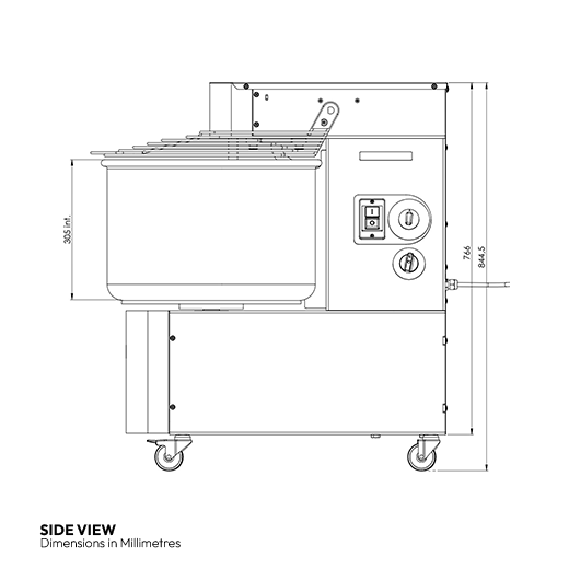 Contender Variable Speed Dough Mixer Lift Up Lid & Removable 48 Litre 42kg Bowl