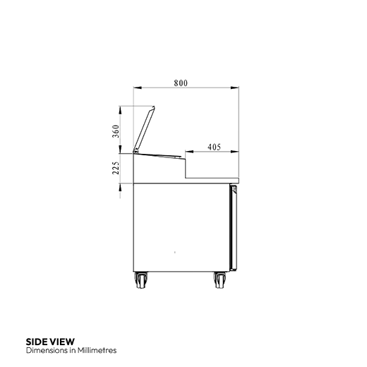 Contender 2 Door Refrigerated Prep Counter (800mm Deep Solid Top) – Versatile Kitchen Prep & Chilled Storage
