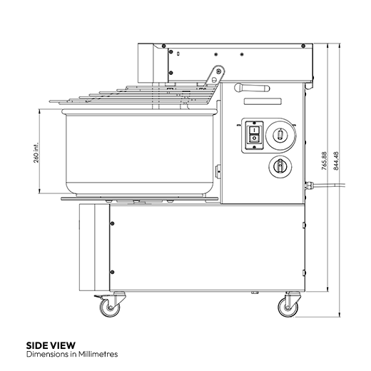 Contender Variable Speed Dough Mixer Lift Up Lid & Removable 41 Litre 32kg Bowl -