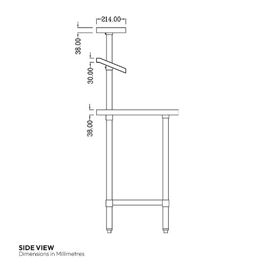 Quattro 1500mm Wide Stainless Steel Chef's Food Prep Table with GN Pan Holder