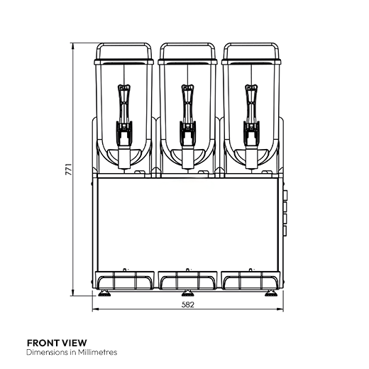 Contender 3 x 12L Triple Slush Machine