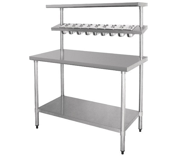Quattro Stainless Steel Chef's Prep Table, 1500mm, GN Pan Holder – Organised Prep at Every Station