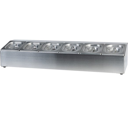 Quattro Chef's Prep Station, 6 x 1/6 GN Pans & Lids Included – Organised Ingredient Ready Station